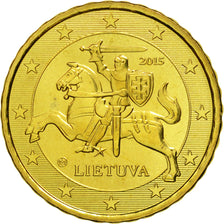 Lithuania, 10 Euro Cent, 2015, UNZ, Messing