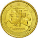 Lithuania, 10 Euro Cent, 2015, MS(63), Brass