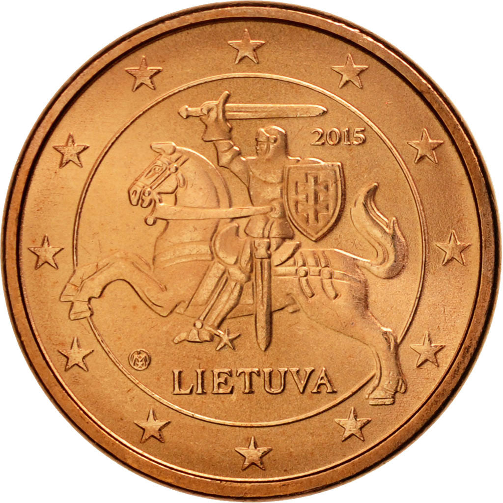 Lithuania, Euro Cent, 2015, MS(63), Copper Plated Steel