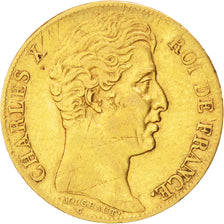 FRANCE, Charles X, 20 Francs, 1828, Paris, KM #726.1, EF(40-45), Gold, Gadoury..