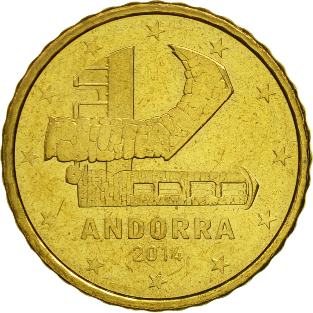 Andorra, 10 Euro Cent, 2014, UNZ, Messing