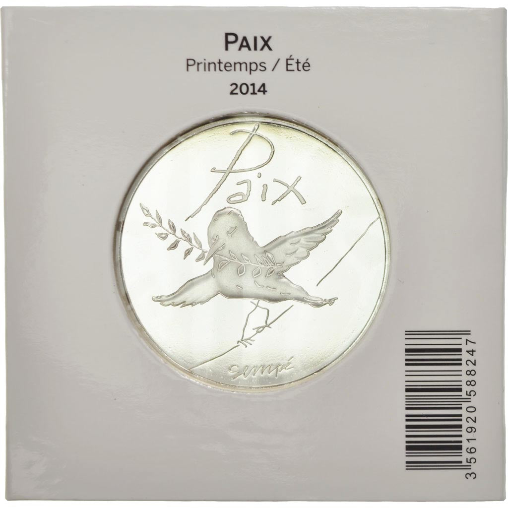 France, 50 Euro, Paix, Sempé, 2014, MS(65-70), Silver