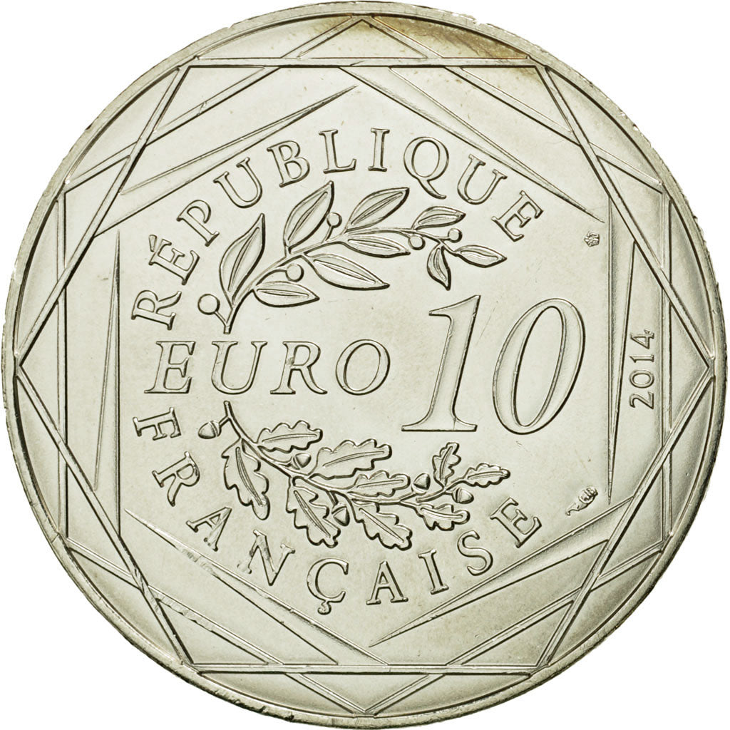 France, 10 Euro, Liberté Printemps Sempé, 2014, MS(63), Silver