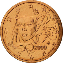 Monnaie, France, 2 Euro Cent, 2000, FDC, Copper Plated Steel, KM:1283