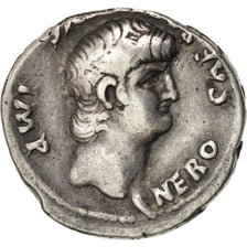 Nero, Denarius, Lyons, EF(40-45), Silver, Cohen #226, 2.59