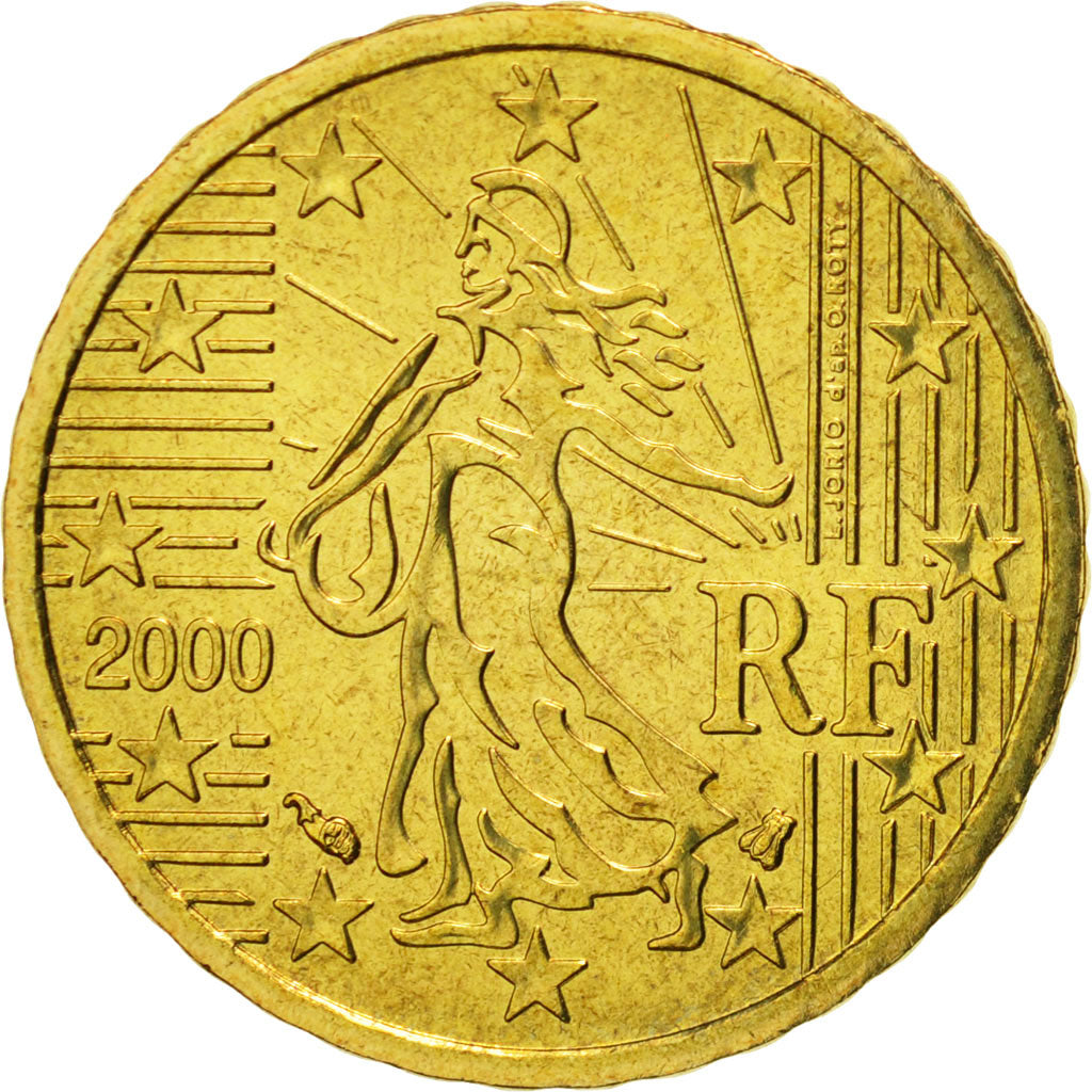 Coin, France, 10 Euro Cent, 2000, MS(65-70), Brass, KM:1285