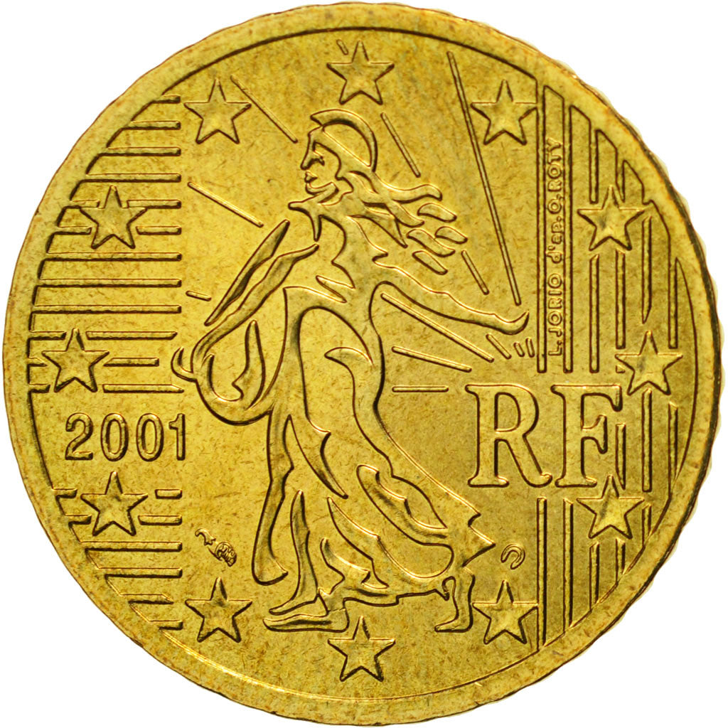 Coin, France, 50 Euro Cent, 2001, MS(65-70), Brass, KM:1287