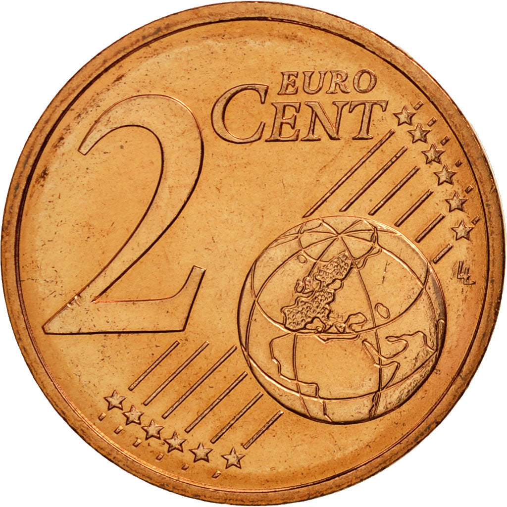 France, 2 Euro Cent, 2002, MS(65-70), Copper Plated Steel, KM:1283