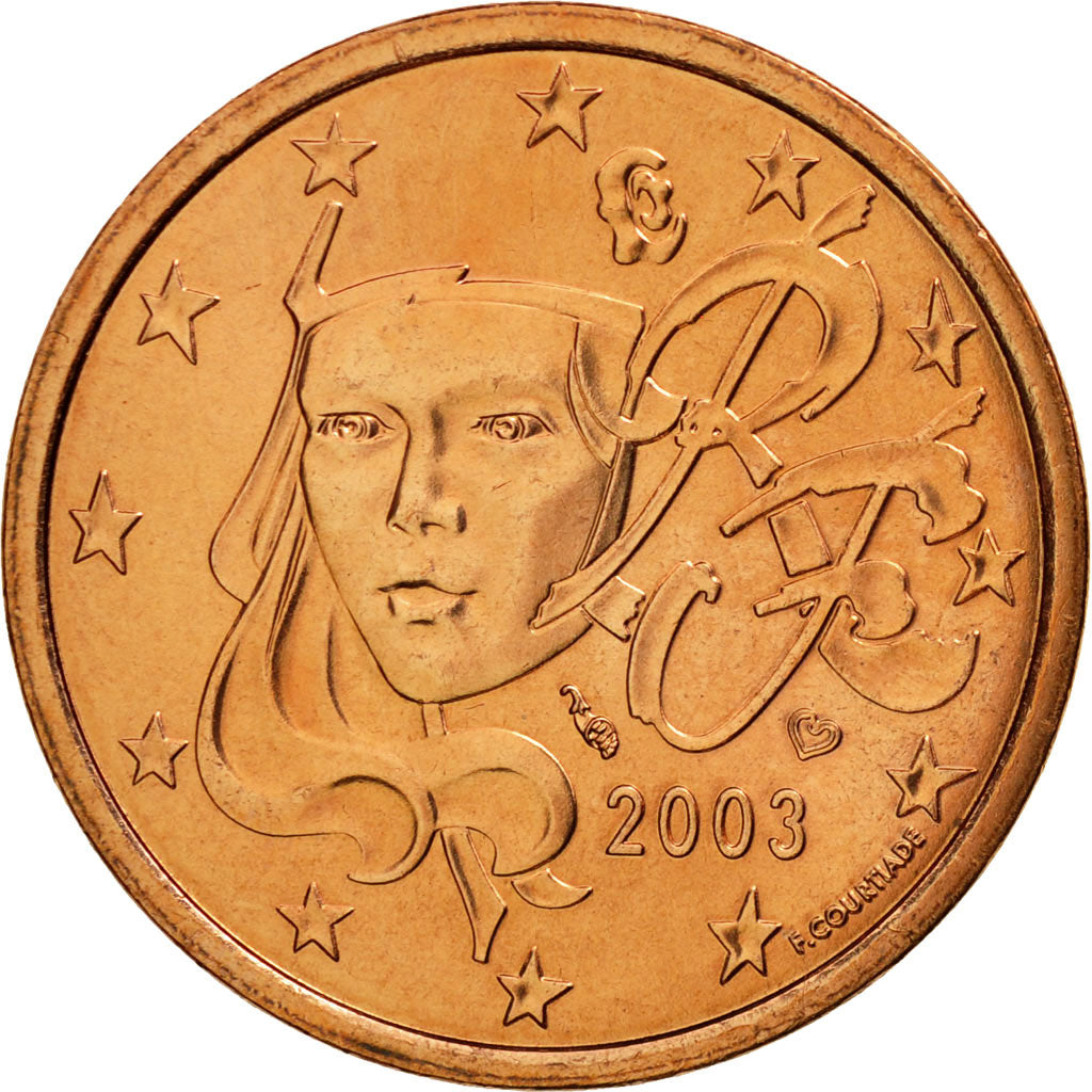 Moneta, Francia, 5 Euro Cent, 2003, FDC, Acciaio placcato rame, KM:1284