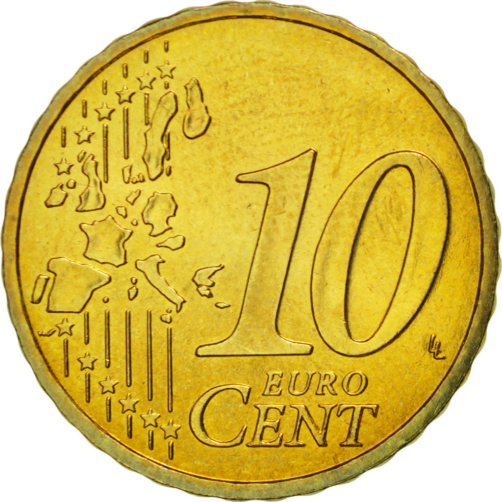 Coin, France, 10 Euro Cent, 2004, MS(65-70), Brass, KM:1285
