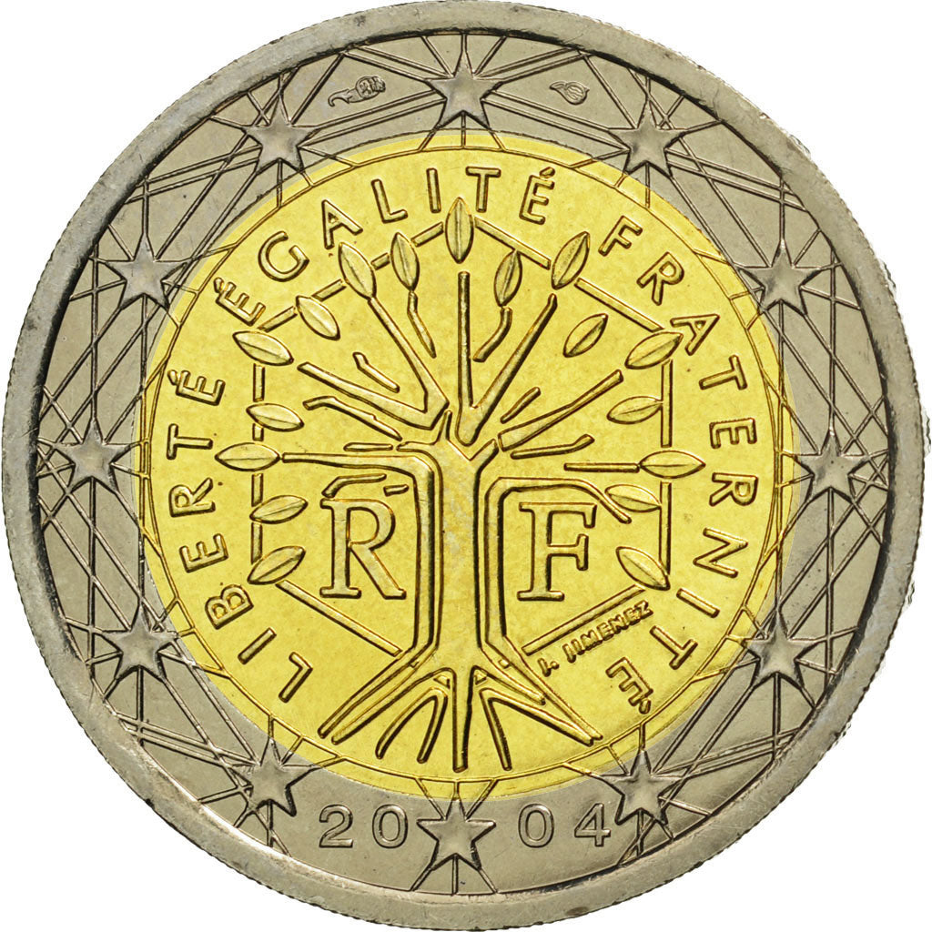 Coin, France, 2 Euro, 2004, MS(65-70), Bi-Metallic, KM:1289
