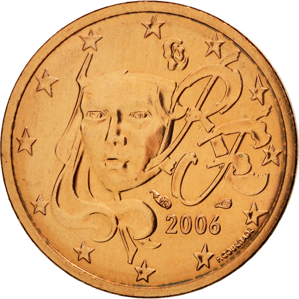Coin, France, 2 Euro Cent, 2006, MS(65-70), Copper Plated Steel, KM:1283