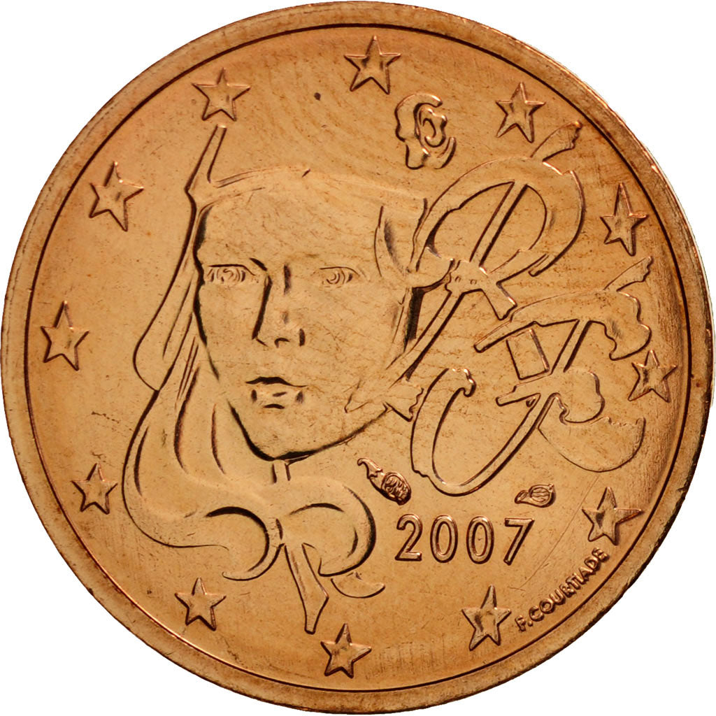Münze, Frankreich, 2 Euro Cent, 2007, STGL, Copper Plated Steel, KM:1283