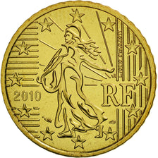 France, 50 Euro Cent, 2010, MS(65-70), Brass, KM:1412