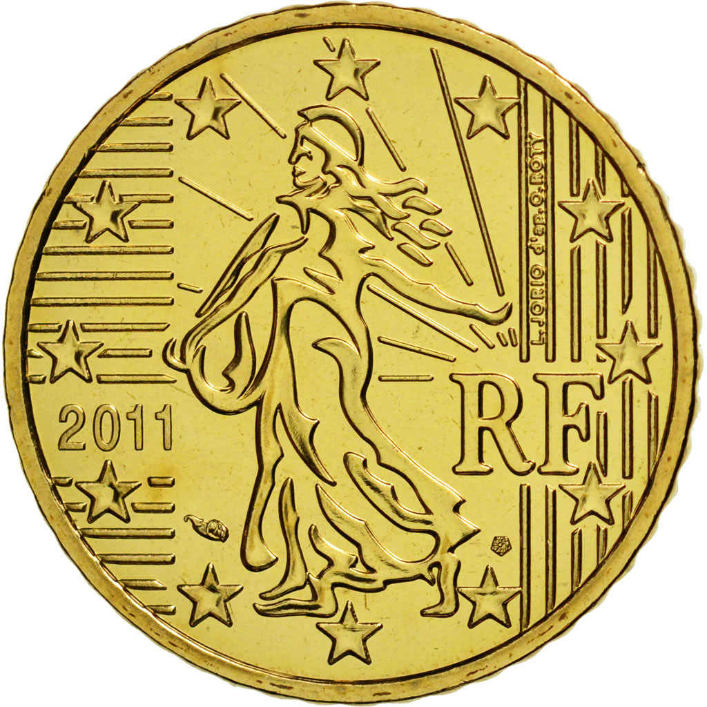 France, 50 Euro Cent, 2011, MS(65-70), Brass, KM:1412