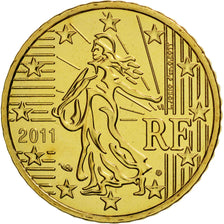 France, 50 Euro Cent, 2011, MS(65-70), Brass, KM:1412