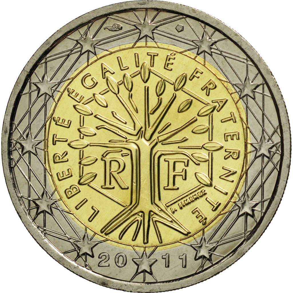 Coin, France, 2 Euro, 2011, MS(65-70), Bi-Metallic, KM:1414