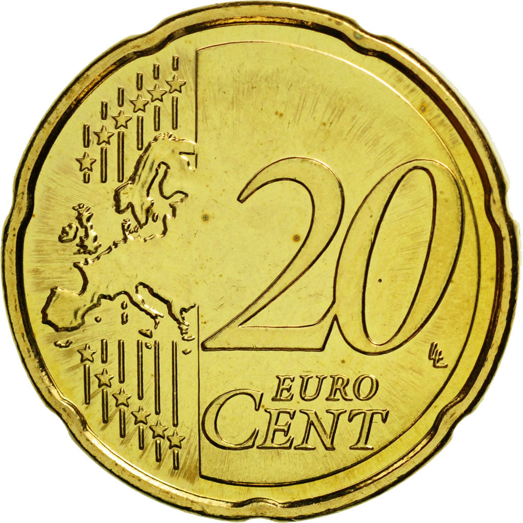 France, 20 Euro Cent, 2012, MS(65-70), Brass, KM:1411