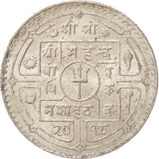 Nepal, SHAH DYNASTY, Mahendra Bir Bikram, Rupee, 1961, SPL, Rame-nichel, KM:785
