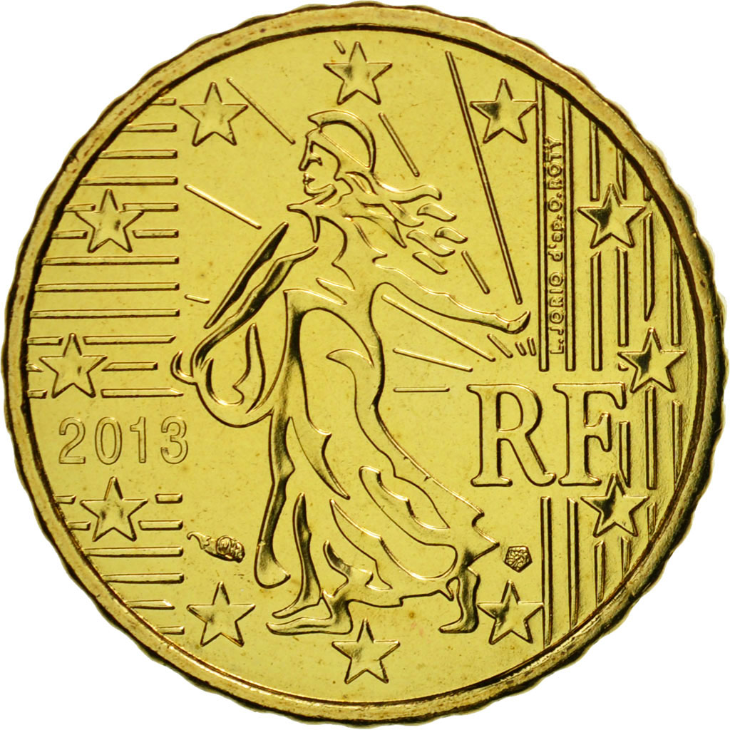 Coin, France, 10 Euro Cent, 2013, MS(65-70), Brass, KM:1410