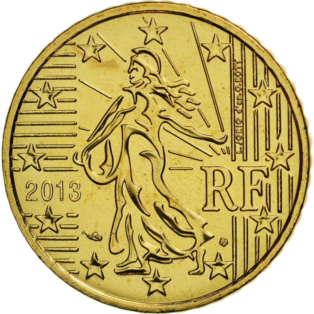 France, 50 Euro Cent, 2013, MS(65-70), Brass, KM:1412