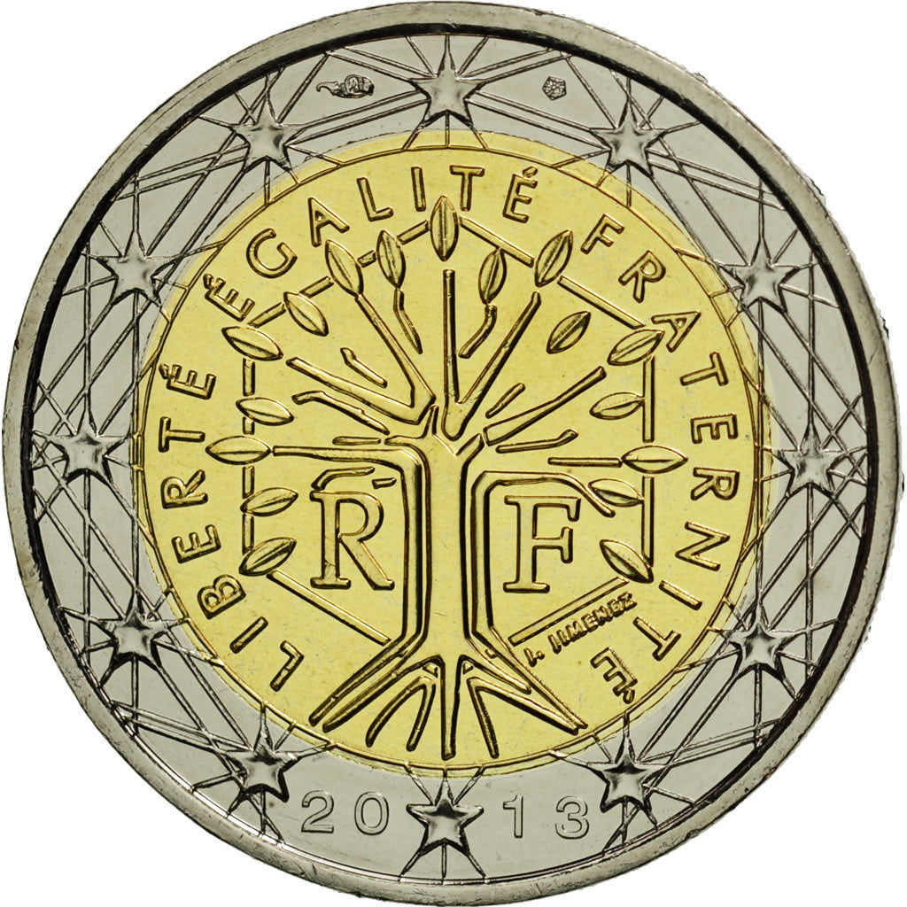 France, 2 Euro, 2013, MS(65-70), Bi-Metallic, KM:1414