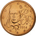 Moneta, Francja, Euro Cent, 2014, Paris, MS(65-70), Miedź platerowana stalą