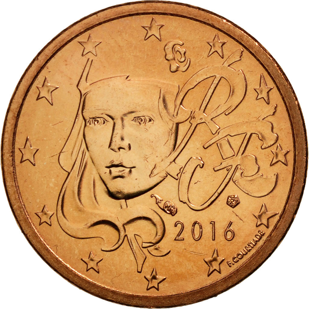 Coin, France, Euro Cent, 2016, MS(65-70), Copper Plated Steel