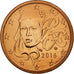 Coin, France, Euro Cent, 2016, MS(65-70), Copper Plated Steel