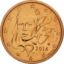 Coin, France, 2 Euro Cent, 2014, MS(65-70), Copper Plated Steel