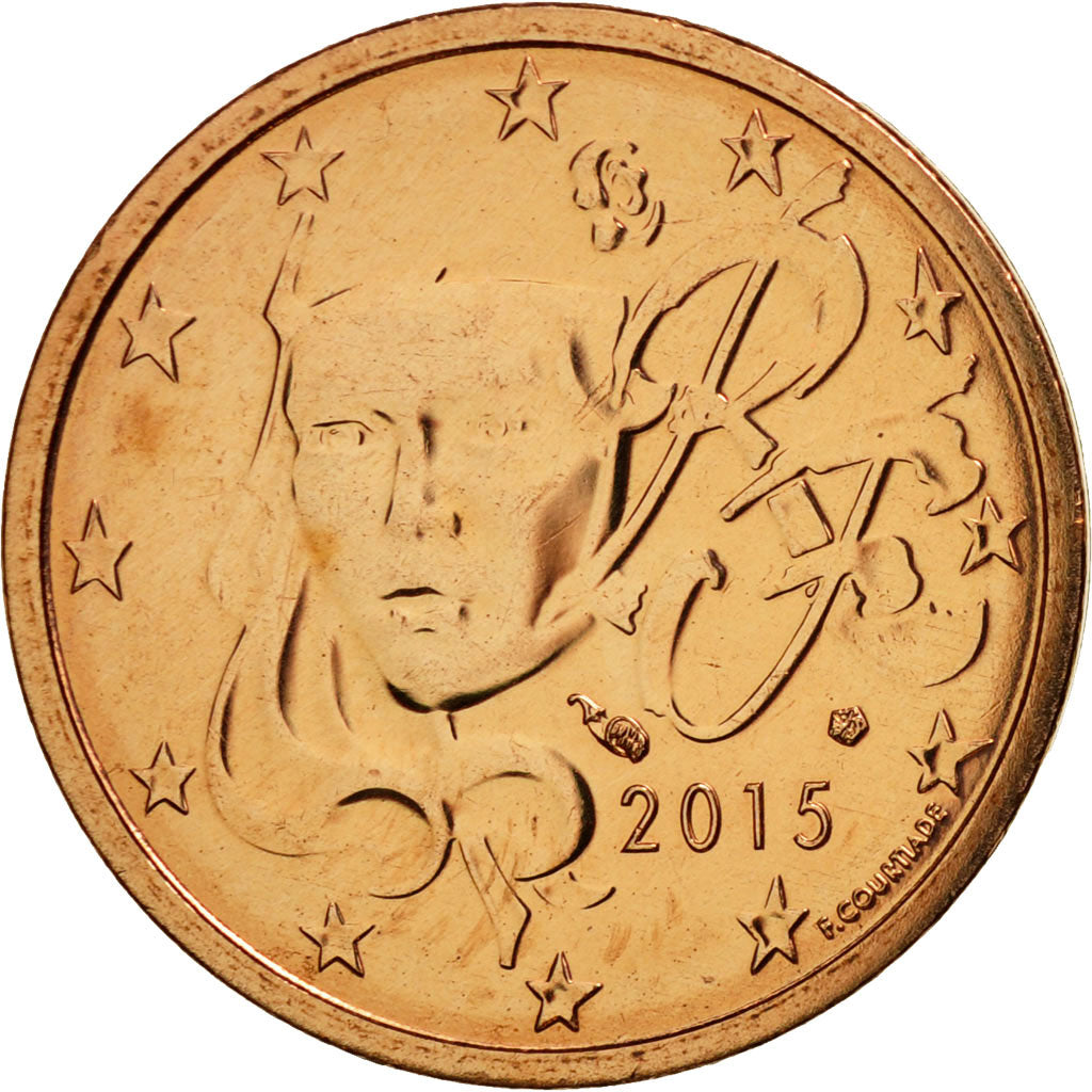 Moneda, Francia, 2 Euro Cent, 2015, FDC, Cobre chapado en acero