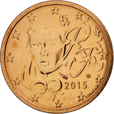 Munten, Frankrijk, 2 Euro Cent, 2015, FDC, Copper Plated Steel