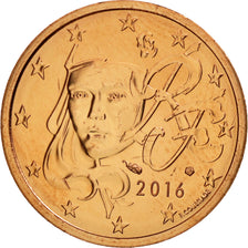 Munten, Frankrijk, 2 Euro Cent, 2016, FDC, Copper Plated Steel