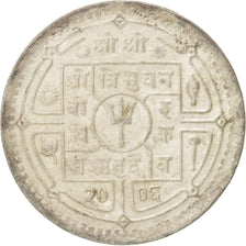 Moneda, Nepal, SHAH DYNASTY, Tribhuvana Bir Bikram, 50 Paisa, 1949, EBC, Plata