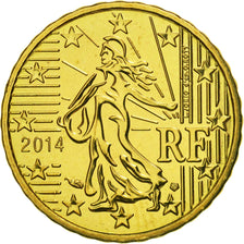 France, 10 Euro Cent, 2014, MS(65-70), Brass