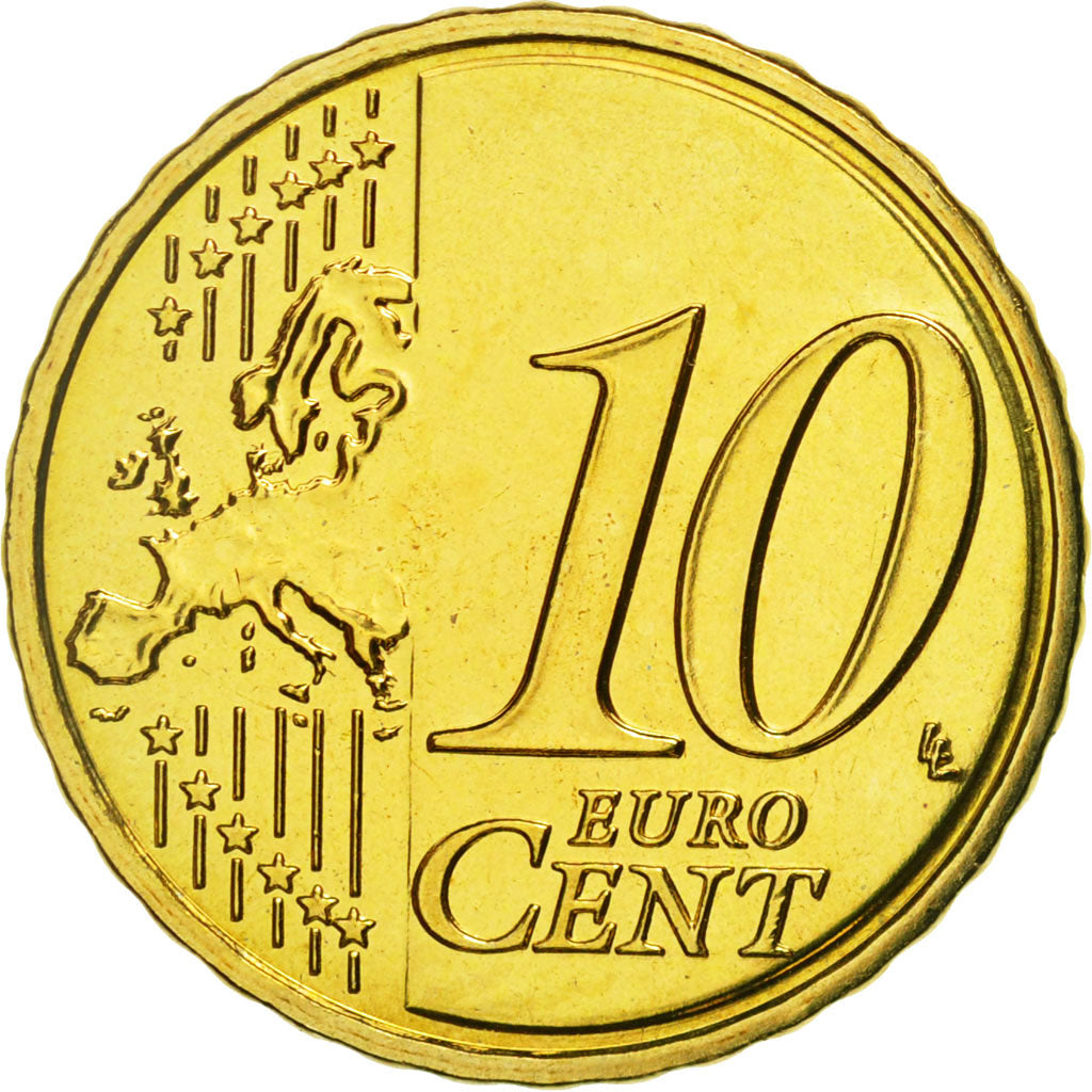 France, 10 Euro Cent, 2014, MS(65-70), Brass