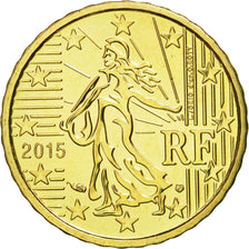 France, 10 Euro Cent, 2015, MS(65-70), Brass