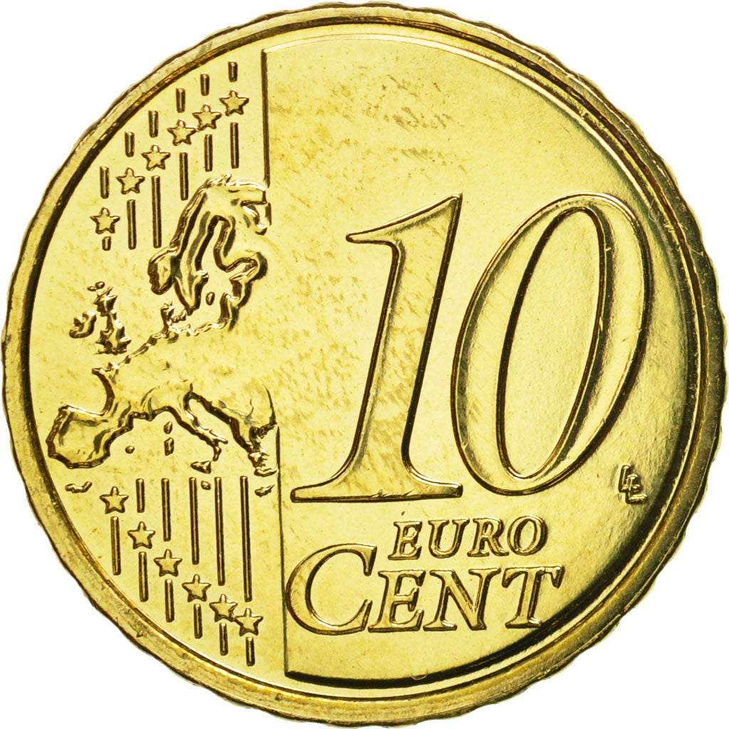 France, 10 Euro Cent, 2015, MS(65-70), Brass
