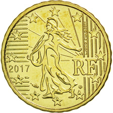 France, 10 Euro Cent, 2017, MS(65-70), Brass