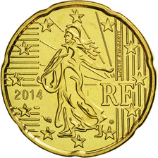 Coin, France, 20 Euro Cent, 2014, MS(65-70), Brass