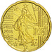 France, 20 Euro Cent, 2016, MS(65-70), Brass