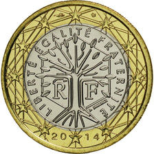 France, 1 Euro, 2014, MS(65-70), Bi-Metallic