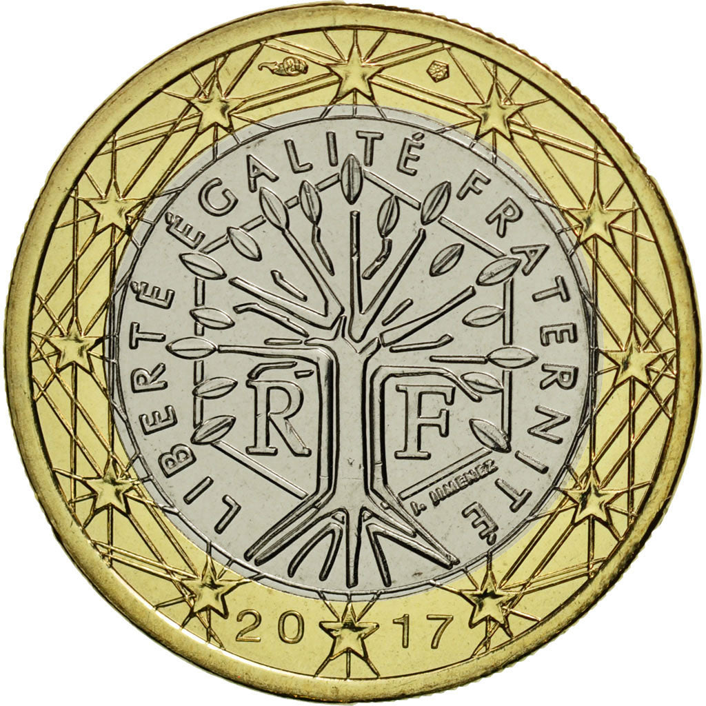 France, 1 Euro, 2017, MS(65-70), Bi-Metallic