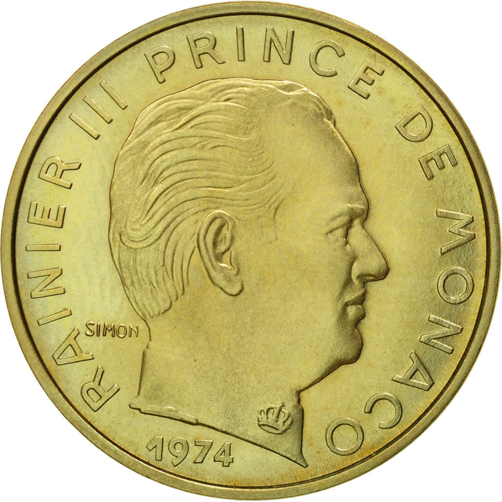 Coin, Monaco, Rainier III, 20 Centimes, 1974, Paris, MS(65-70), Aluminum-Bronze