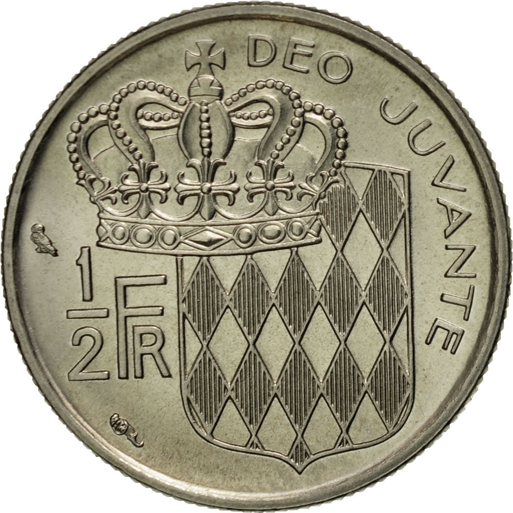 Monaco, Rainier III, 1/2 Franc, 1974, Paris, MS(65-70), Nickel, KM:145