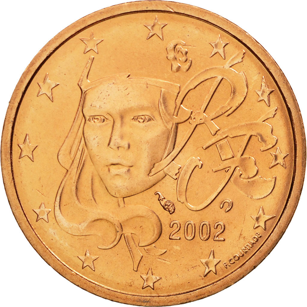 Monnaie, France, 2 Euro Cent, 2002, FDC, Copper Plated Steel, KM:1283