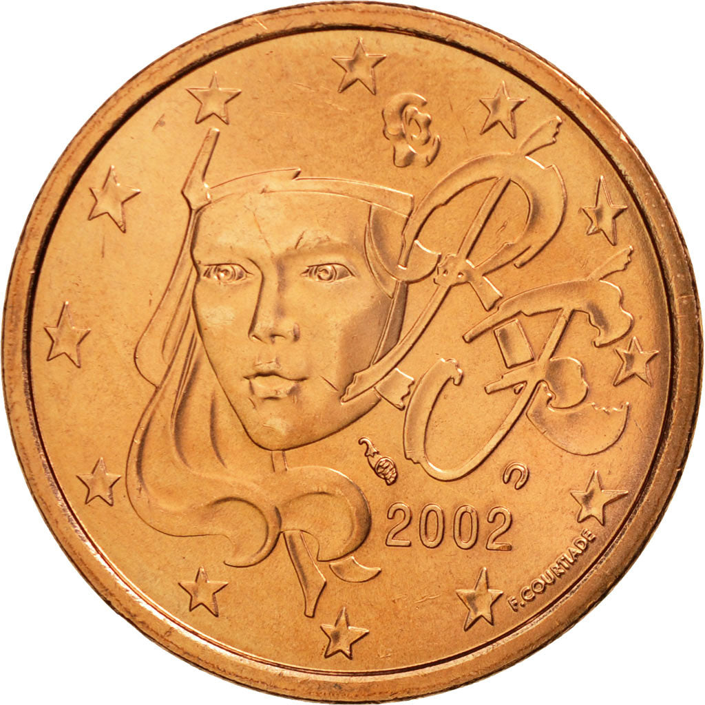 Coin, France, 5 Euro Cent, 2002, MS(65-70), Copper Plated Steel, KM:1284