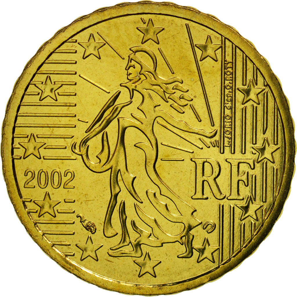 Coin, France, 10 Euro Cent, 2002, MS(65-70), Brass, KM:1285