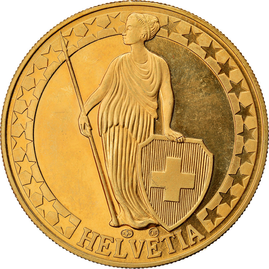 Switzerland, Medal, Le Lac Léman, MS(64), Copper-Nickel Gilt