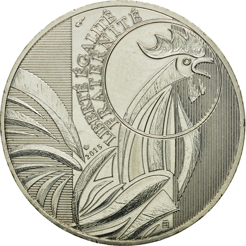France, 10 Euro, Coq, 2015, MS(63), Silver